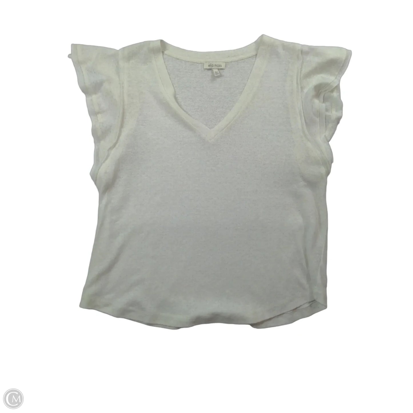 Top Short Sleeve By Ella Moss In White, Size: M