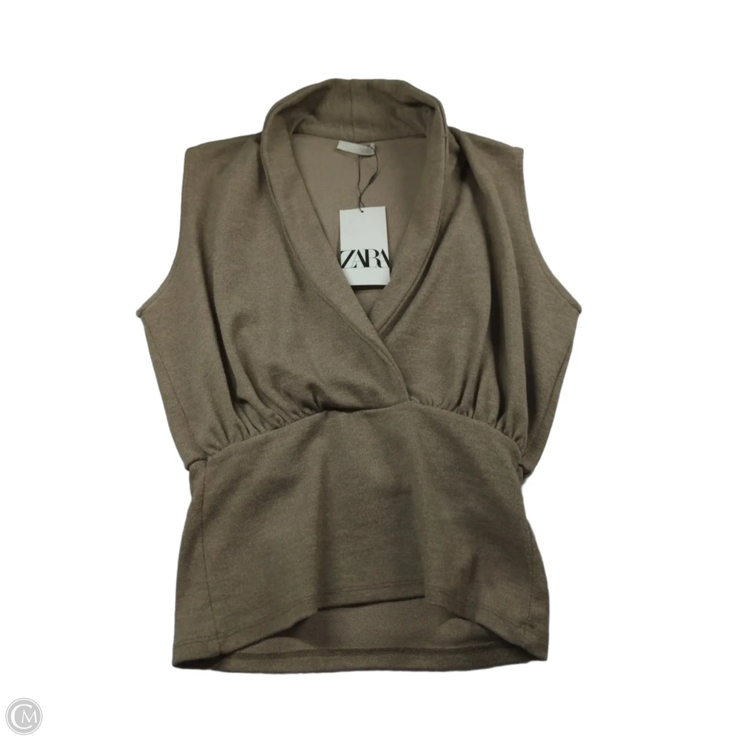 Top Sleeveless By Zara In Brown, Size: M