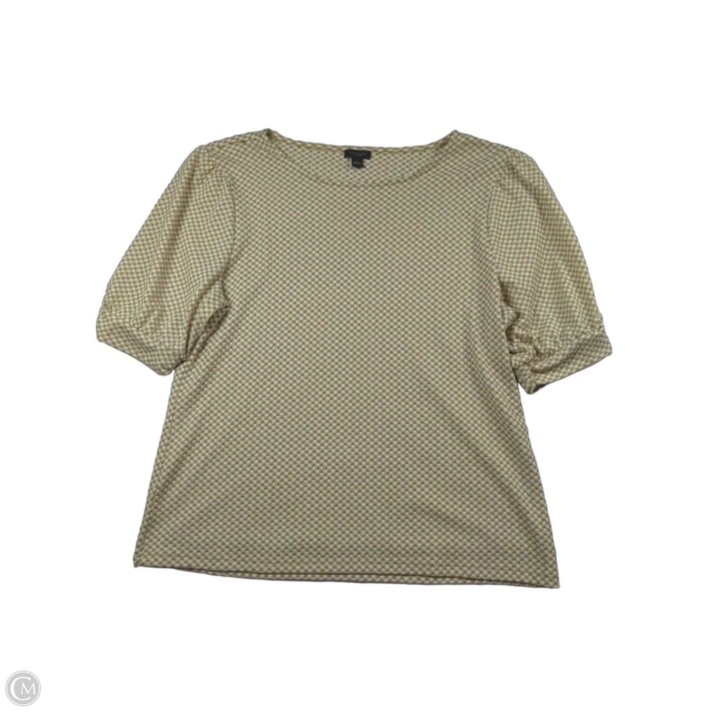 Top Short Sleeve By Ann Taylor In Brown & White, Size: L