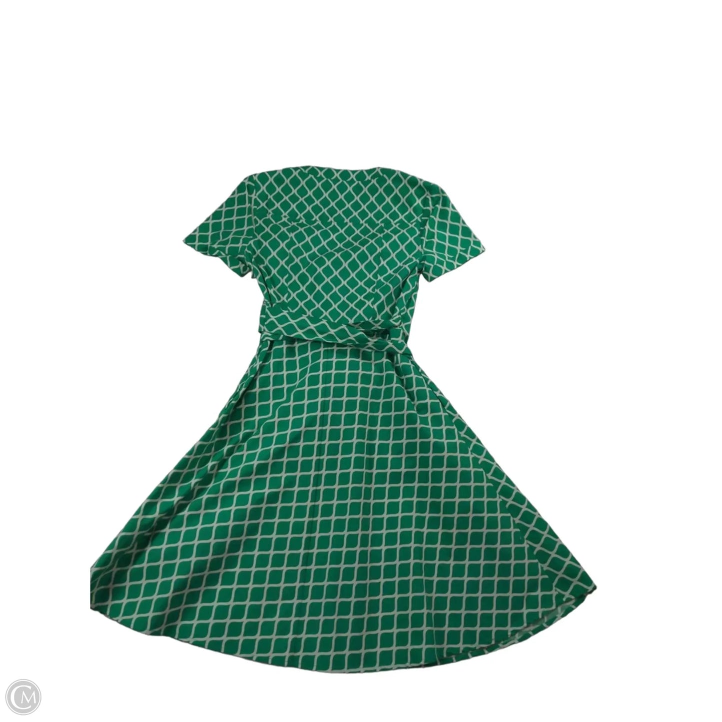 Dress Casual Midi By Boden In Green & White, Size: 4