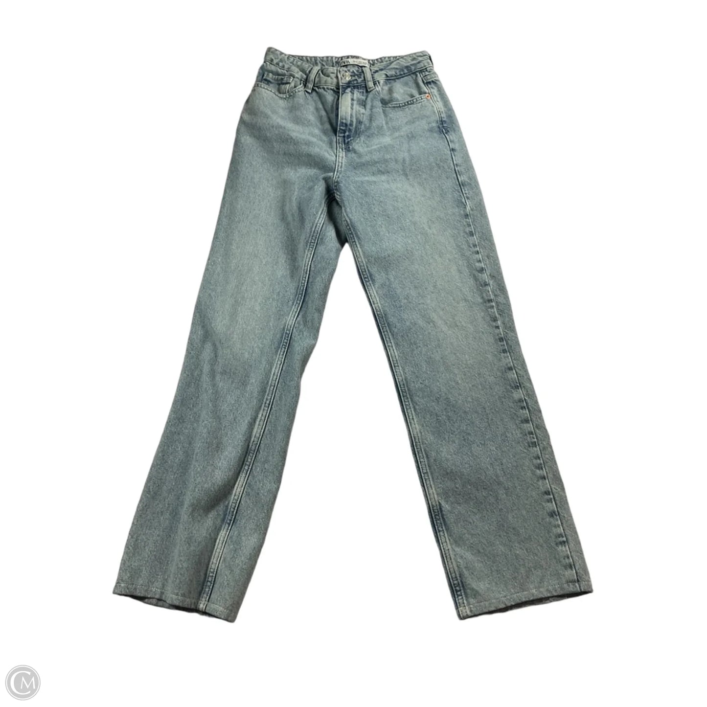 Jeans Straight By Zara In Blue Denim, Size: 2