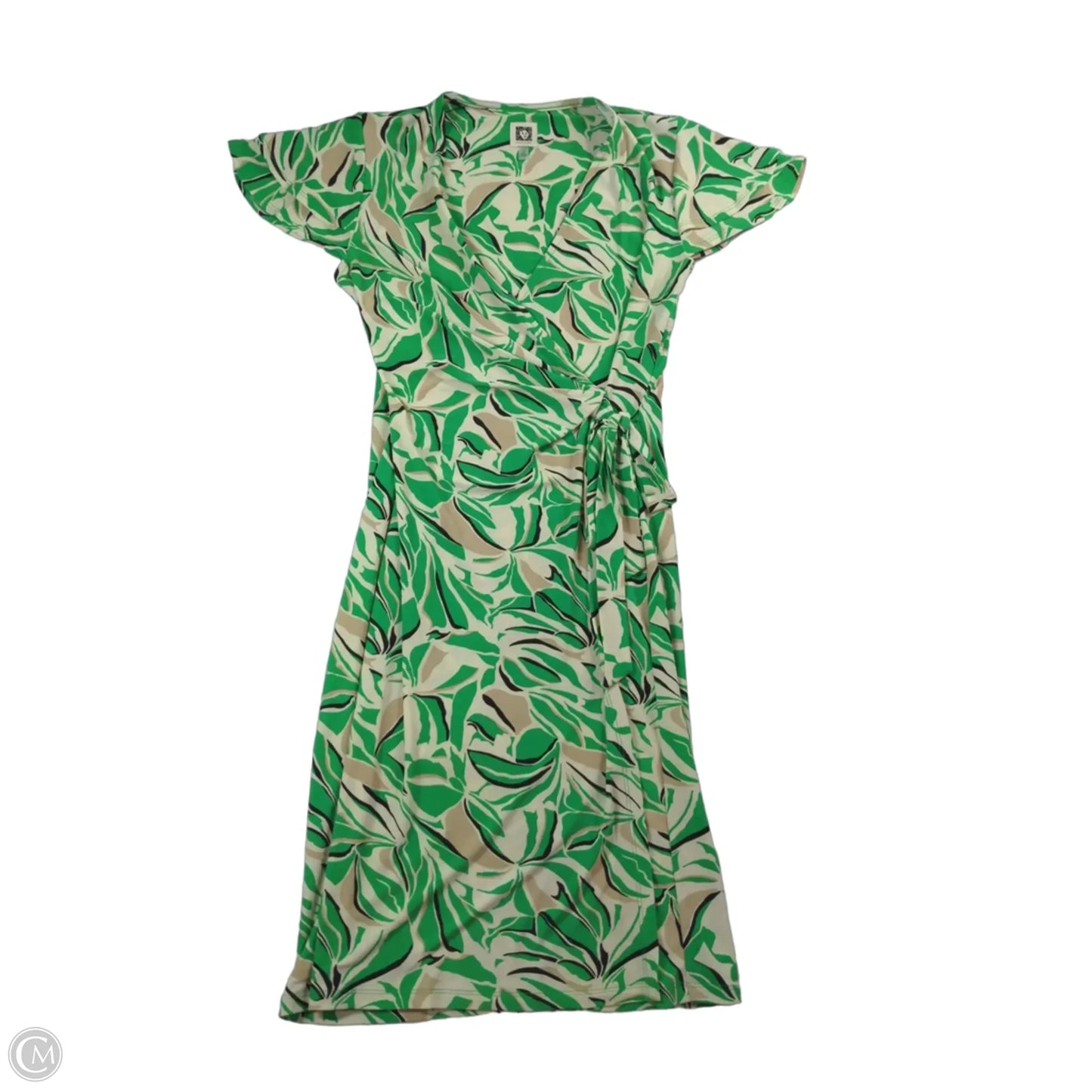 Dress Party Midi By Anne Klein In Green & Tan, Size: S