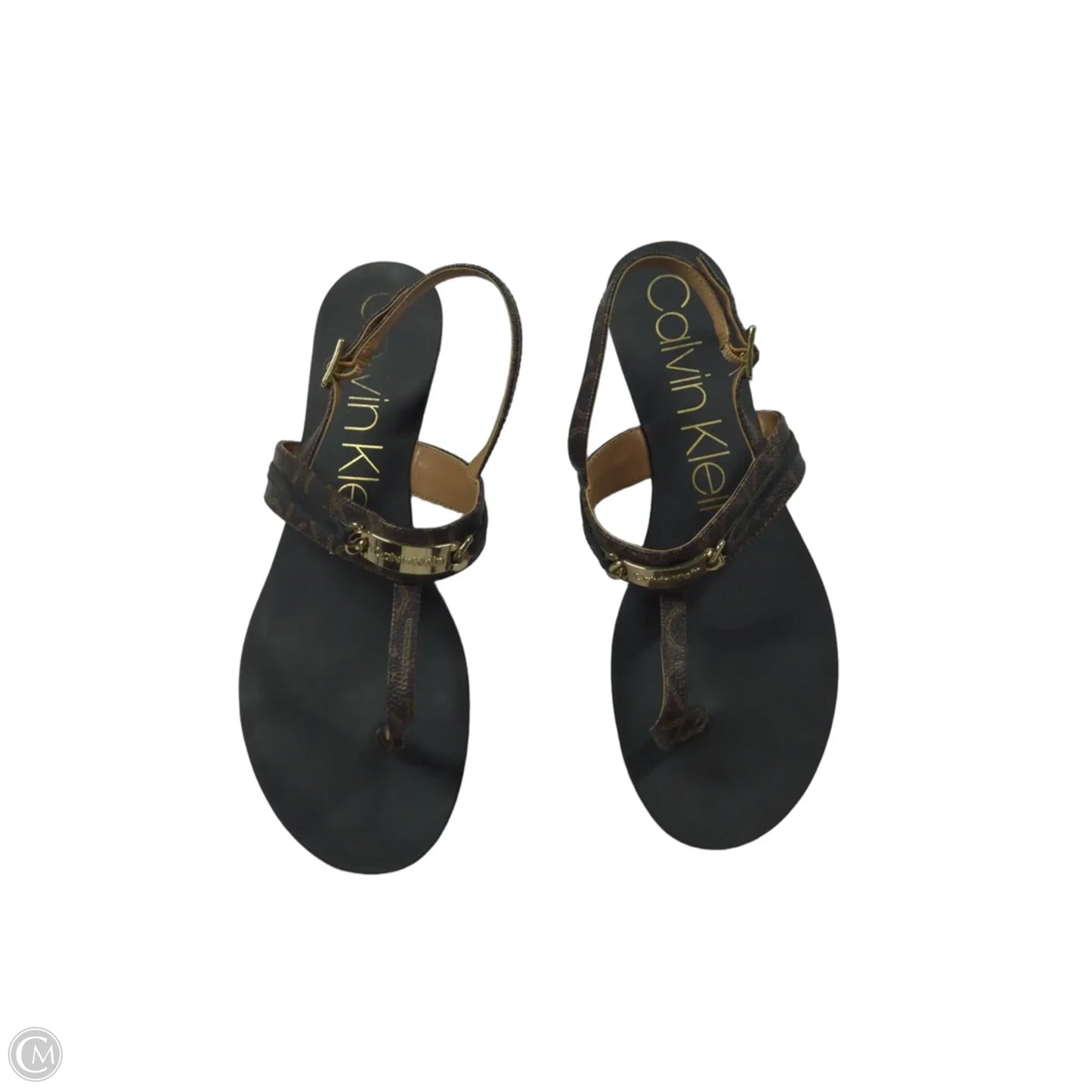 Sandals Flats By Calvin Klein In Brown, Size: 8.5