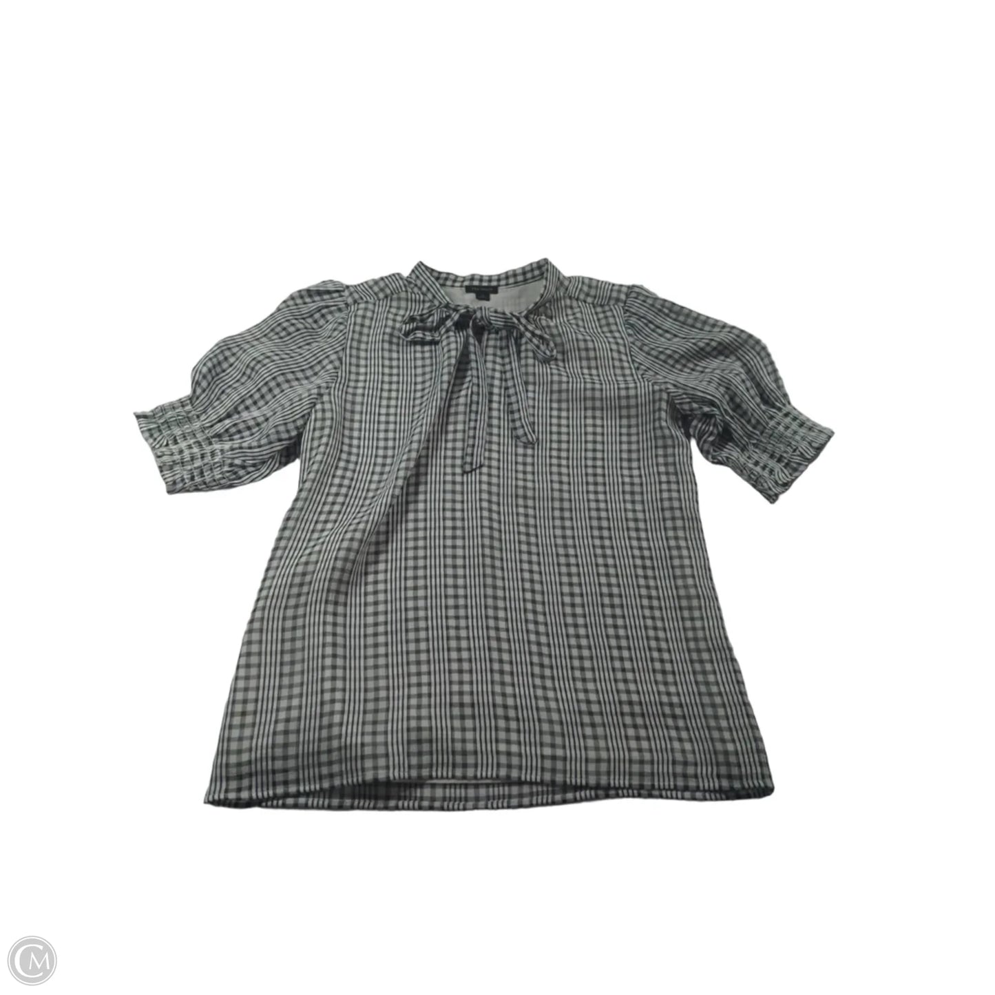 Blouse Short Sleeve By Ann Taylor In Black & White, Size: Xs
