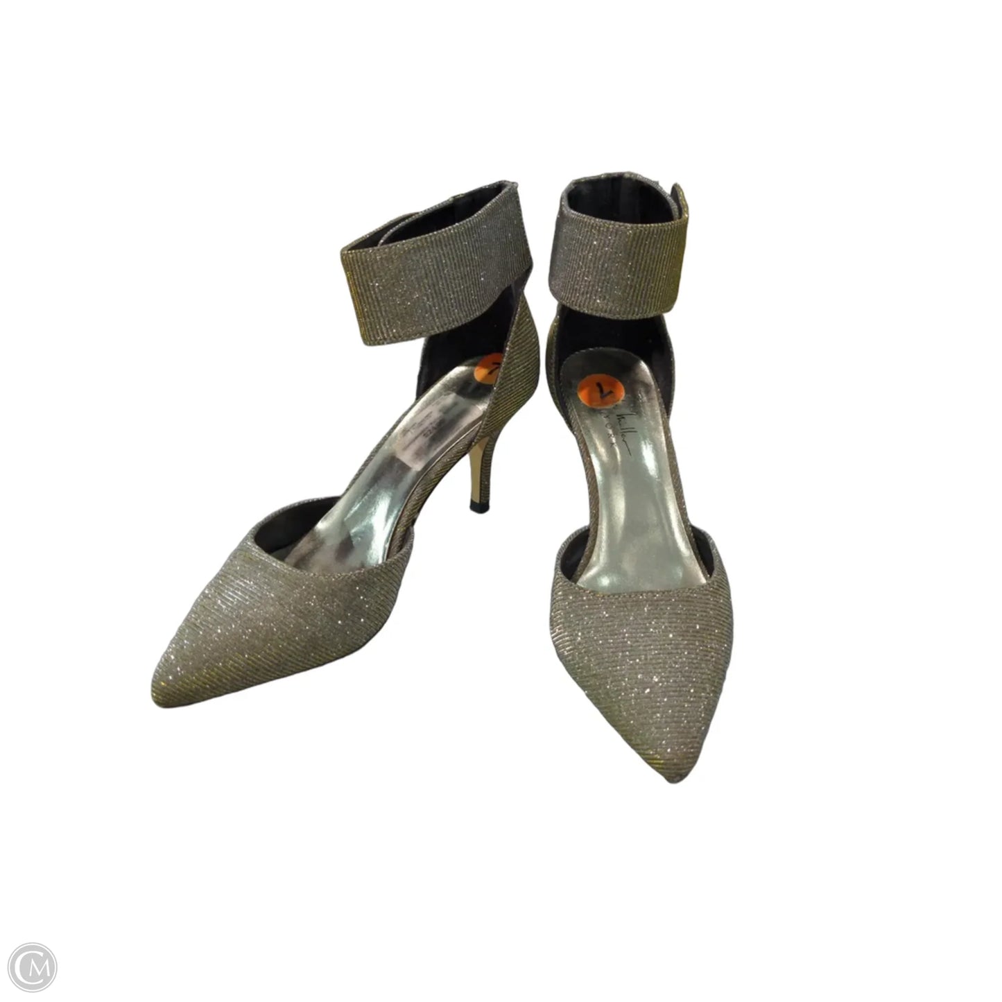 Shoes Heels Stiletto By Nicole Miller In Silver & Tan, Size: 7