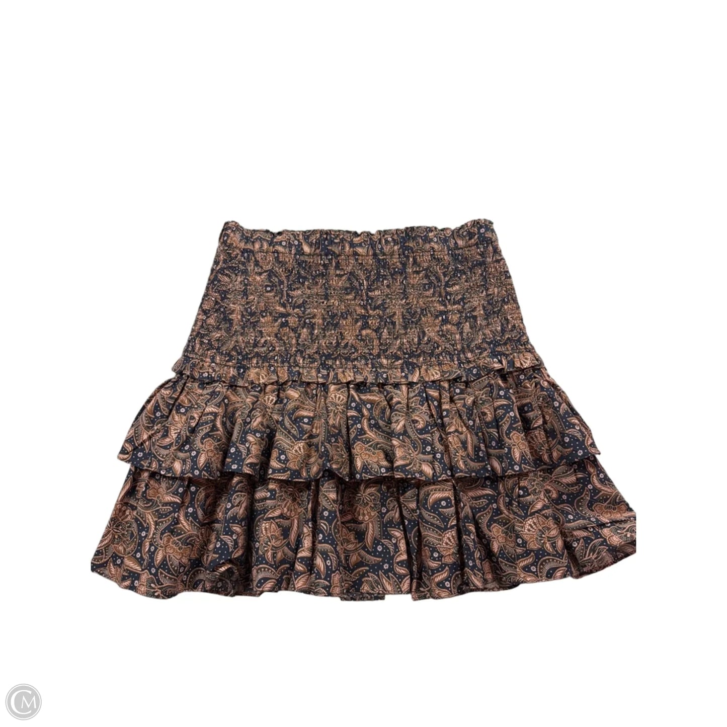 Skirt Midi By Madewell In Blue & Tan, Size: 6