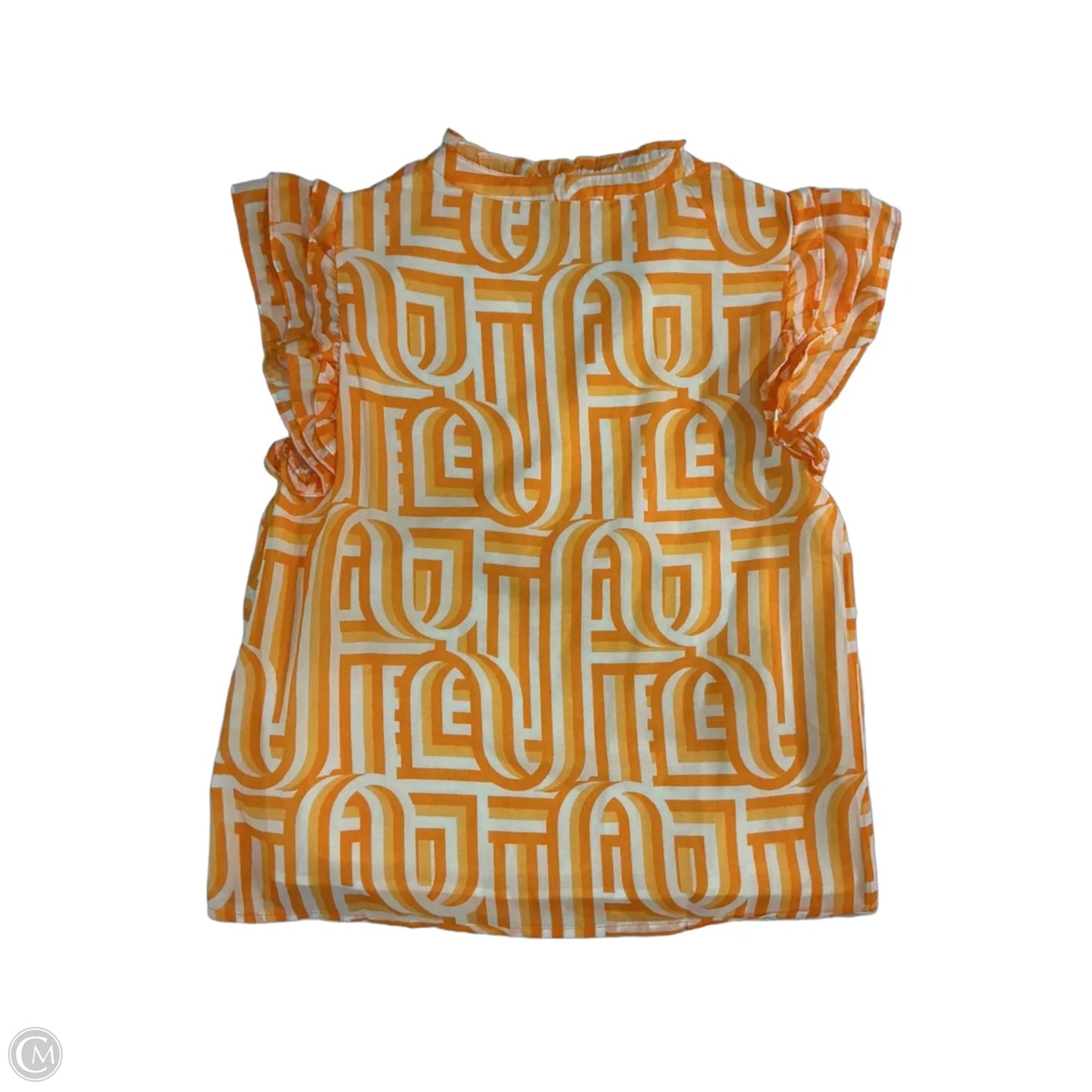 Blouse Sleeveless By Michelle Mcdowell In Orange & White, Size: M