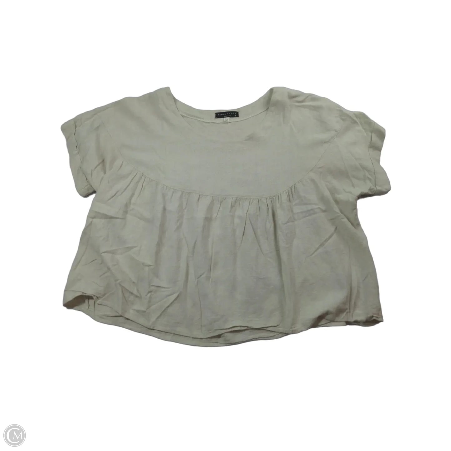 Top Short Sleeve By Final Touch In Cream, Size: M