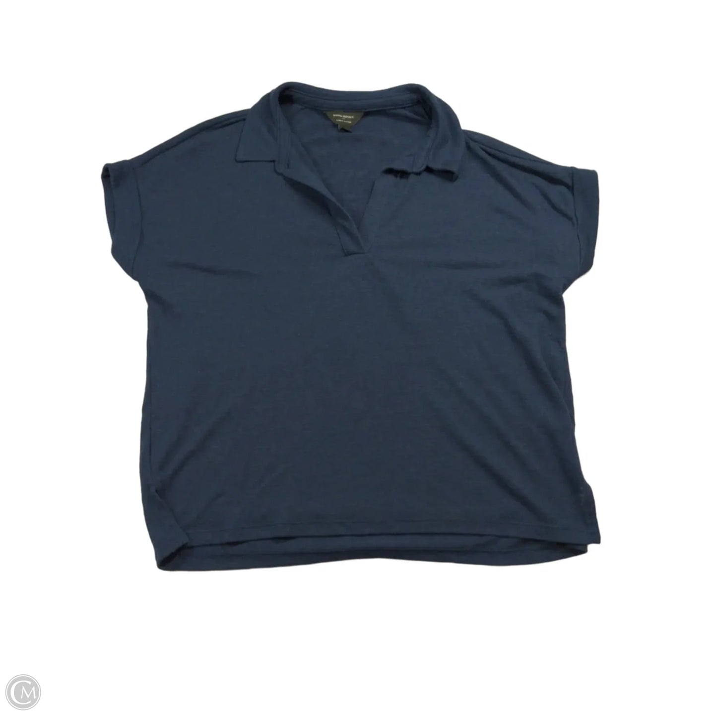 Top Short Sleeve By Banana Republic In Navy, Size: S