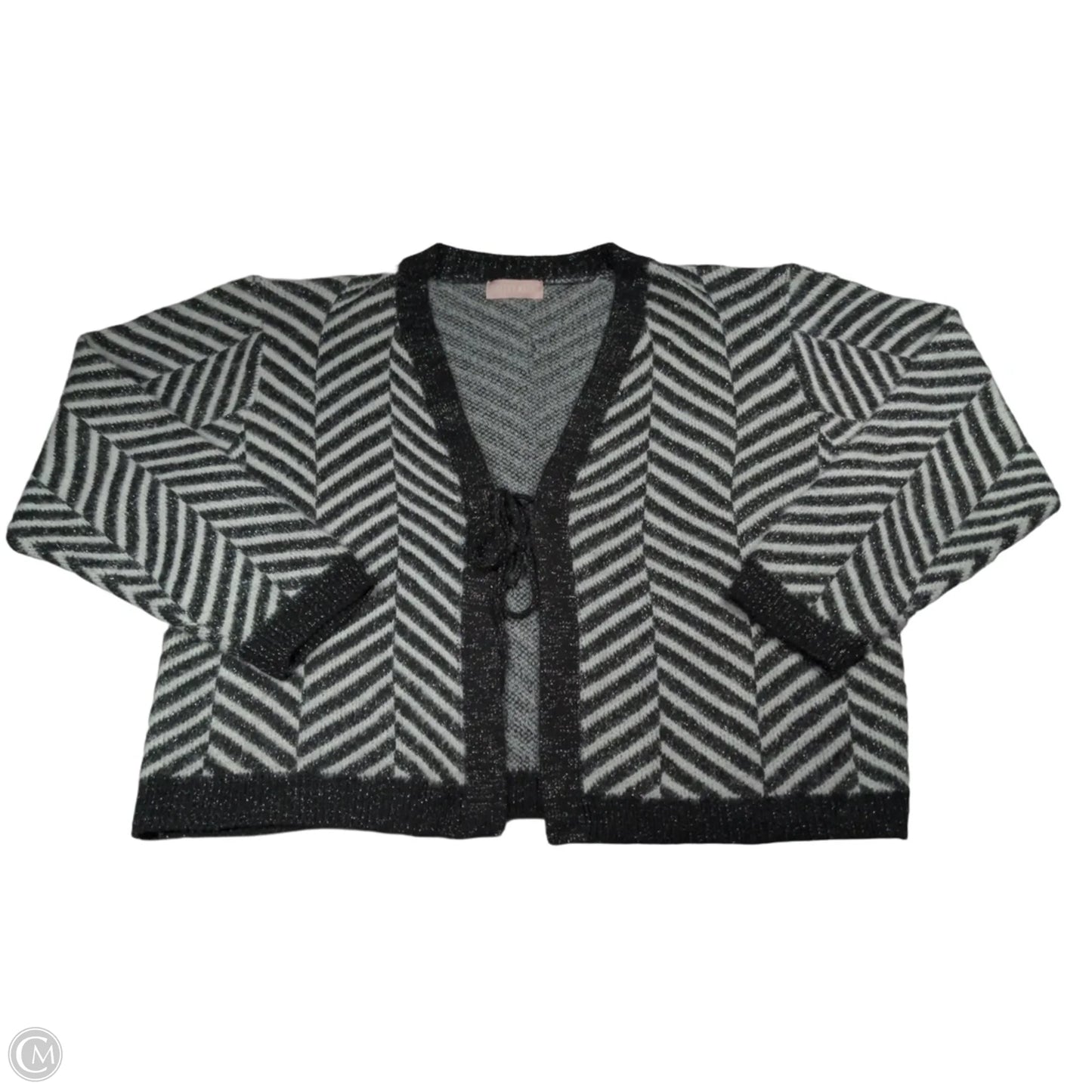 Sweater Cardigan By Clothes Mentor In Black & White, Size: 3x