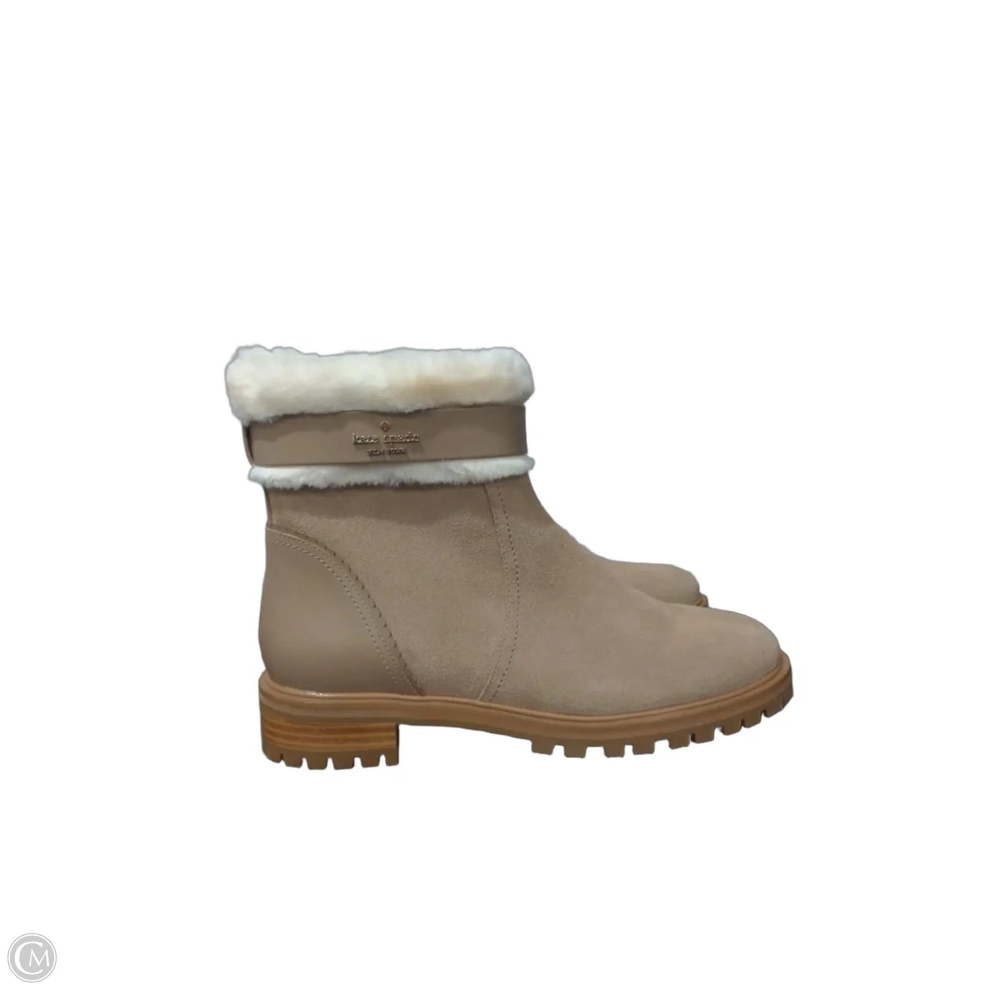 Boots Designer By Kate Spade In Brown & Cream, Size: 9.5