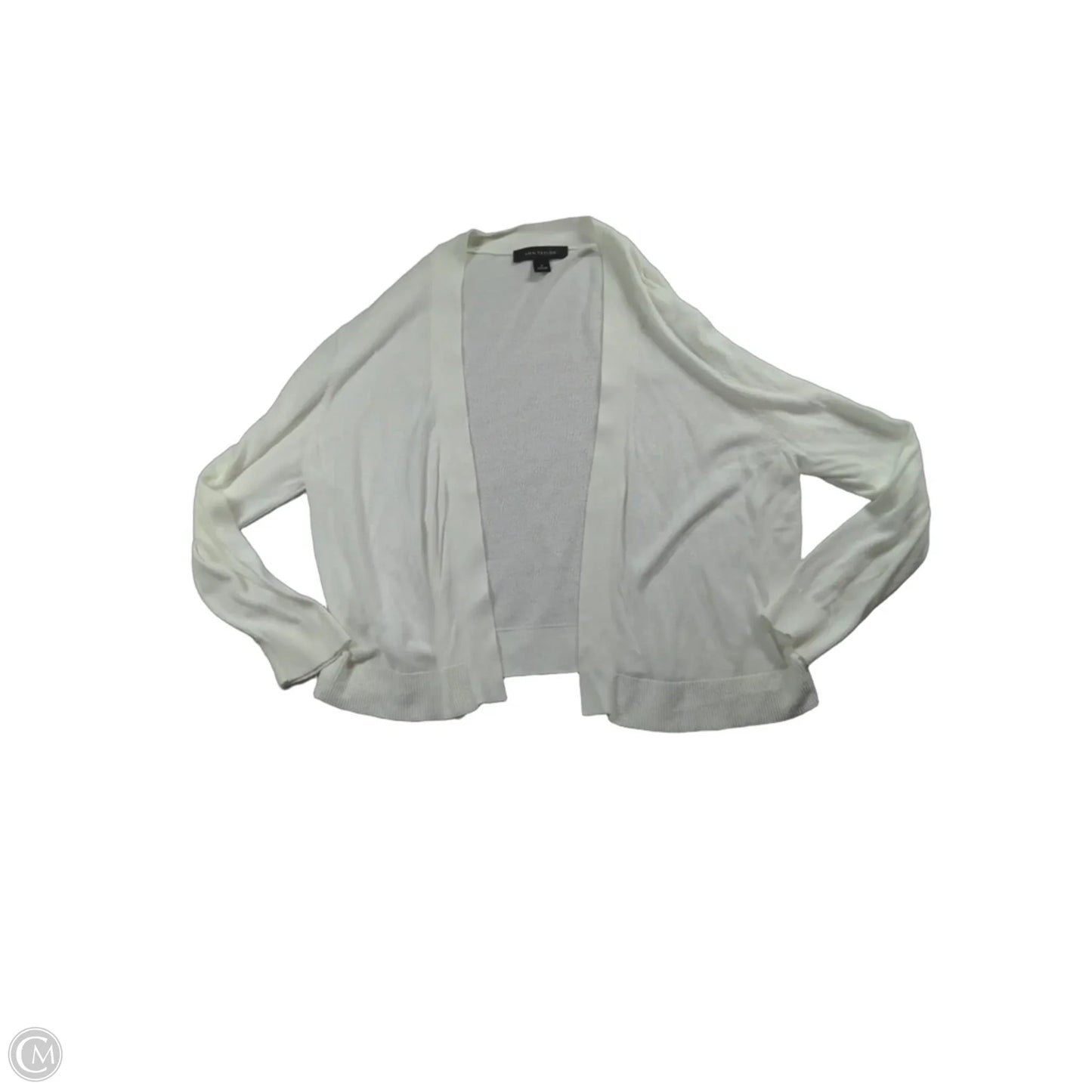 Sweater Cardigan By Ann Taylor In White, Size: M
