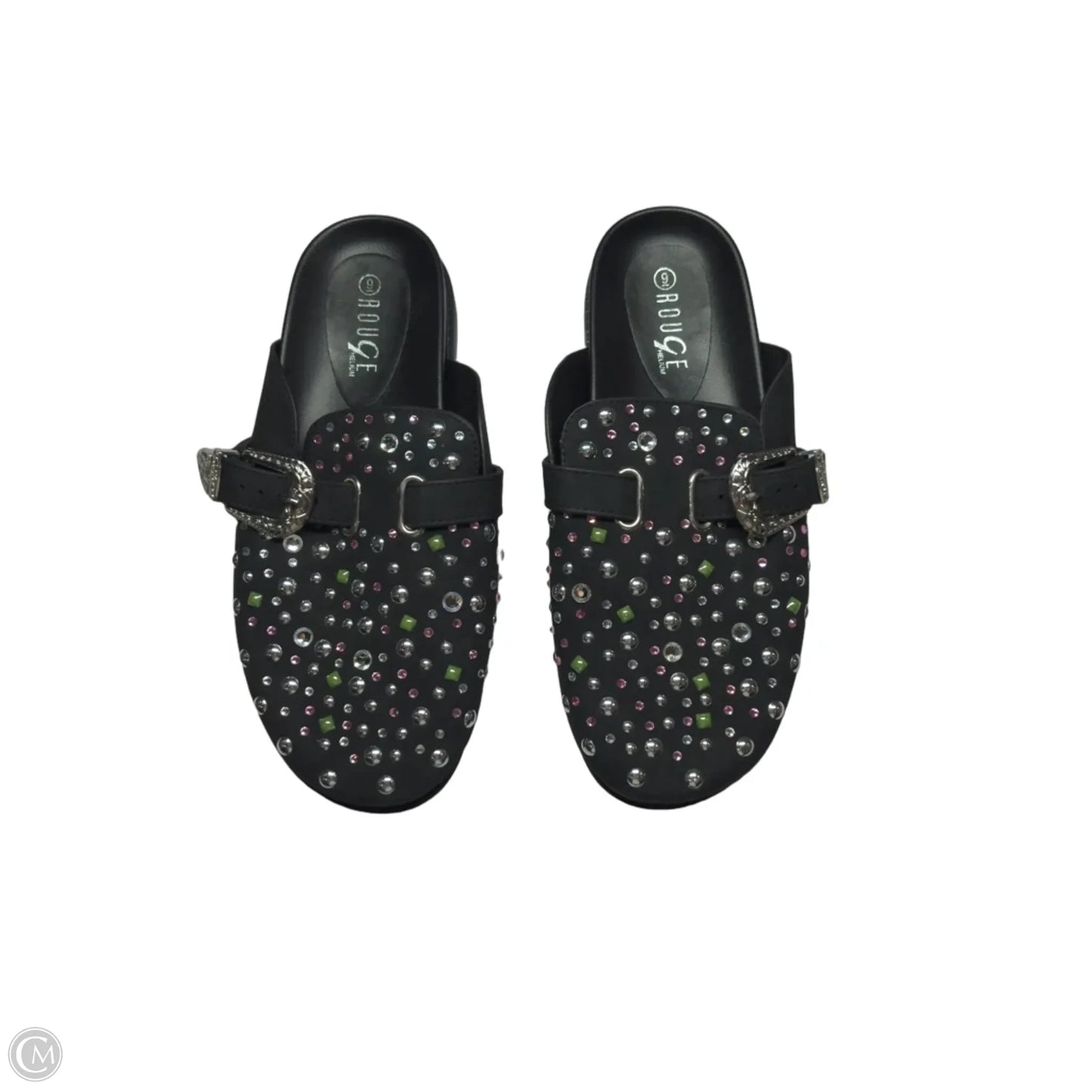 Shoes Flats By Clothes Mentor In Black & Silver, Size: 9