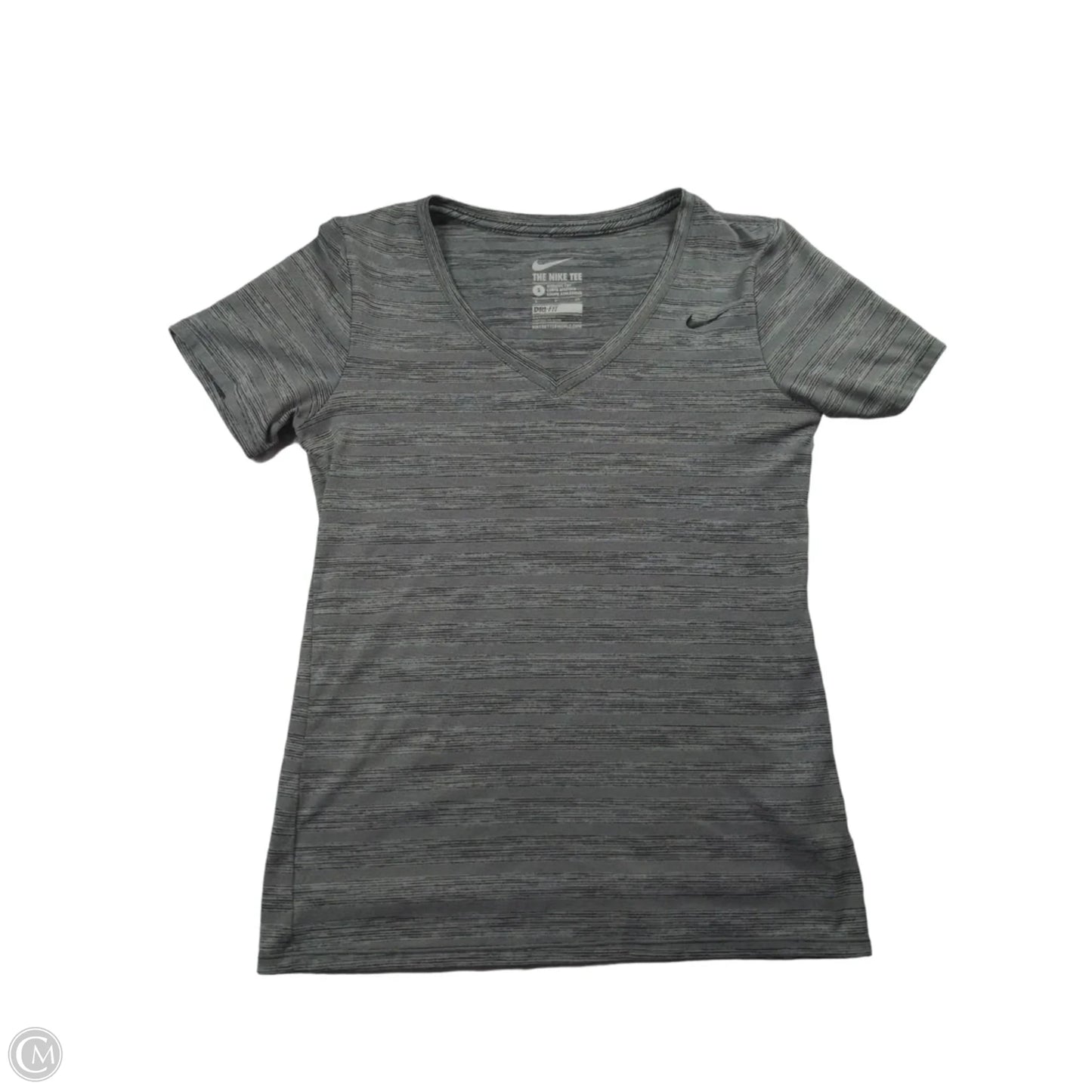 Athletic Top Short Sleeve By Nike In Grey, Size: S