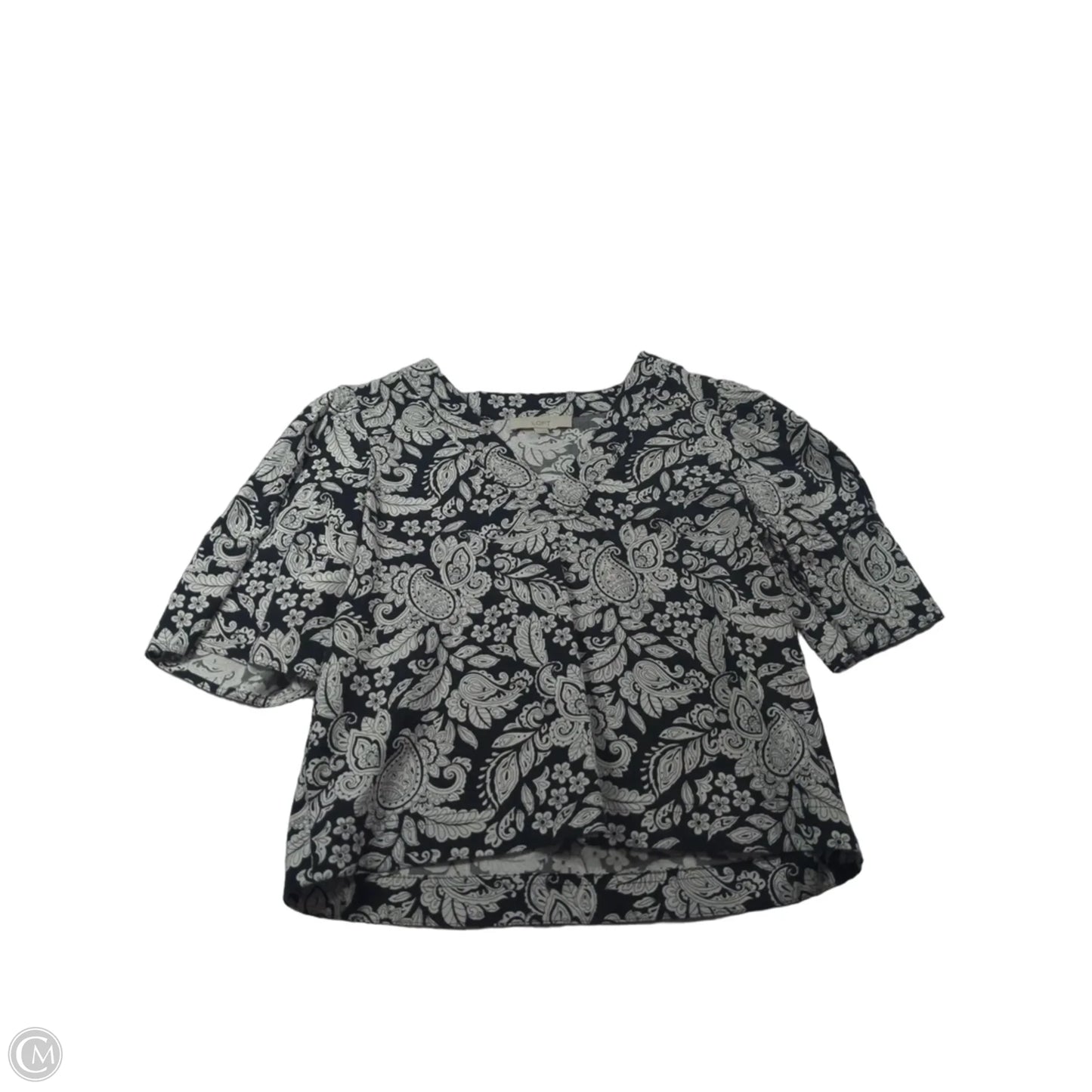 Top Short Sleeve By Loft In Black & White, Size: Xs