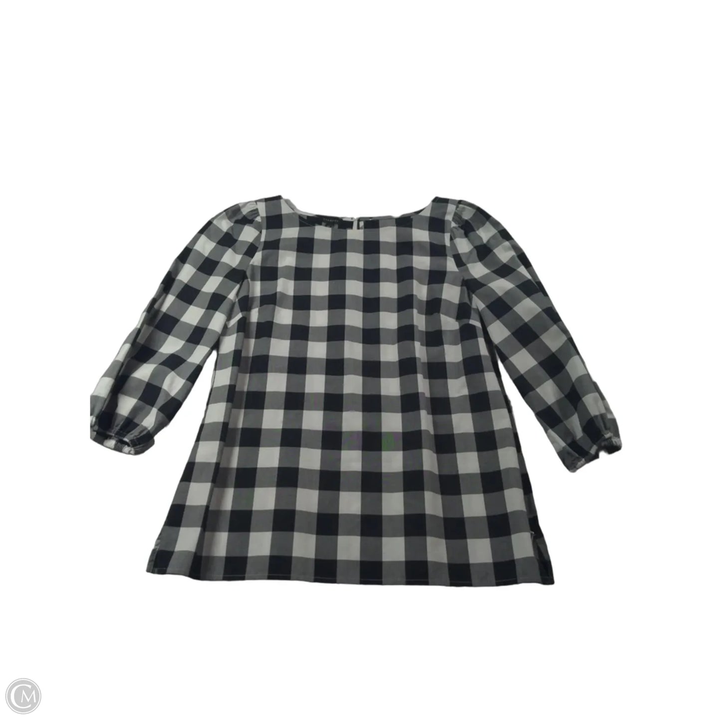 Blouse 3/4 Sleeve By Talbots In Black & White, Size: Xs