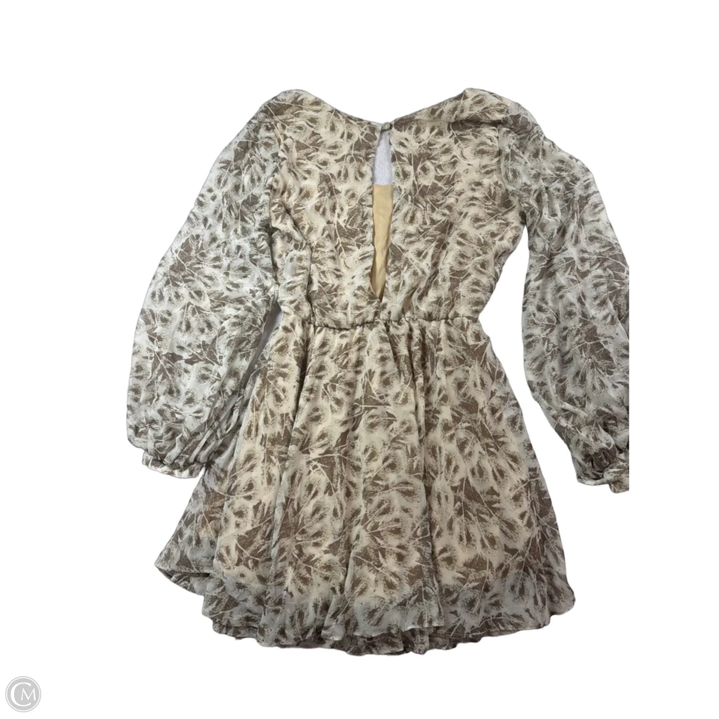 Dress Casual Short By Fabrik In Brown & Cream, Size: S