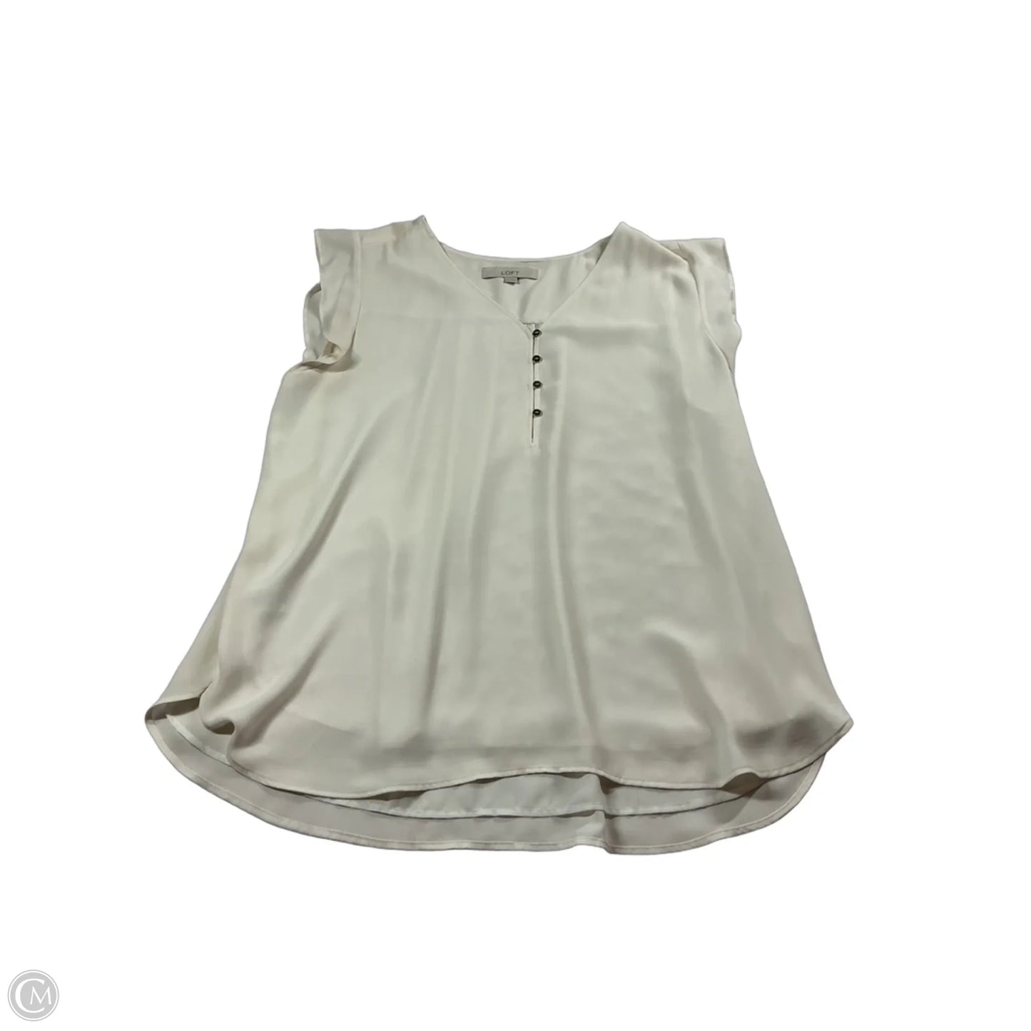 Top Short Sleeve By Loft In Cream, Size: Xl