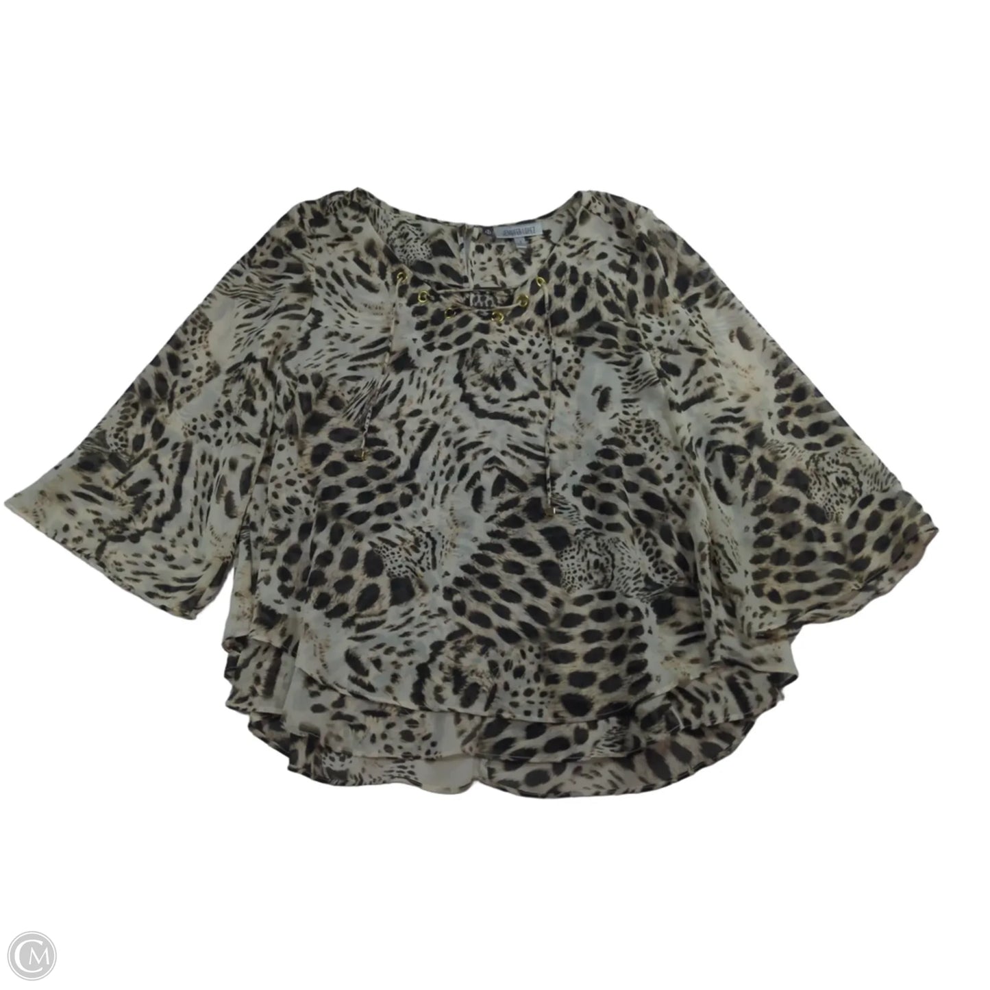 Blouse Long Sleeve By Jennifer Lopez In Animal Print, Size: S