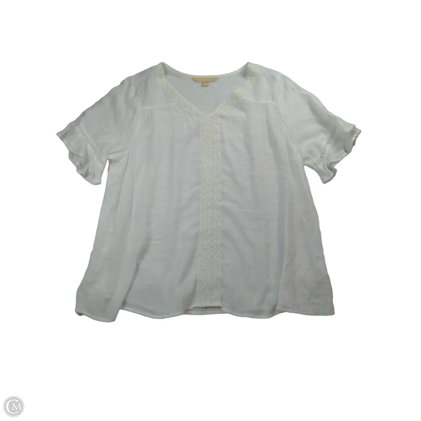 Top Short Sleeve By Hope & Harlow In White, Size: 2x