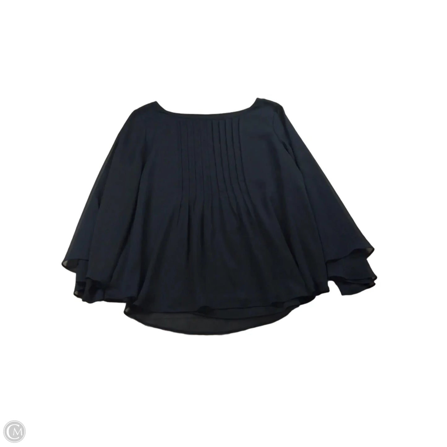 Blouse Long Sleeve By Ann Taylor In Navy, Size: L