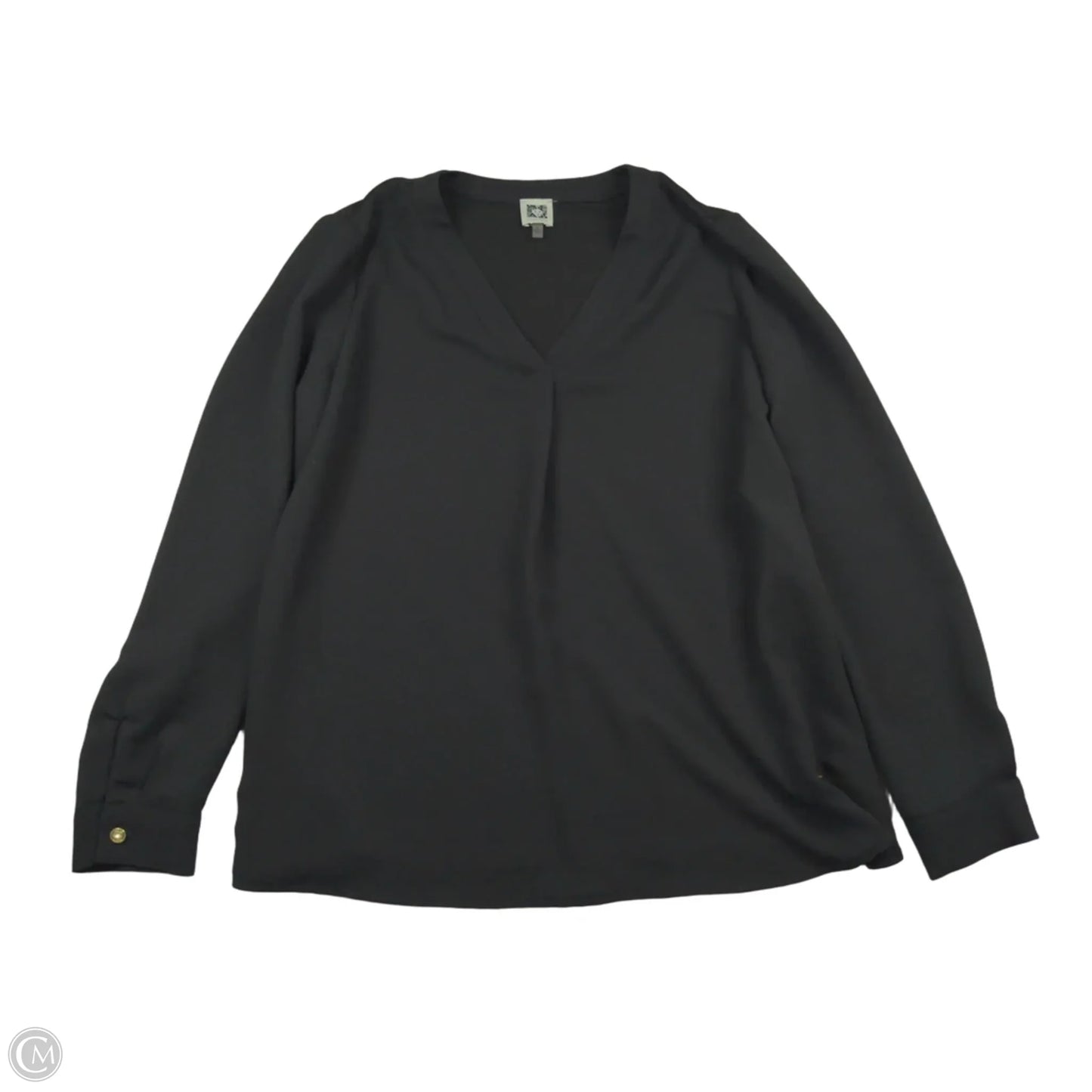 Top Long Sleeve By Anne Klein In Black, Size: S