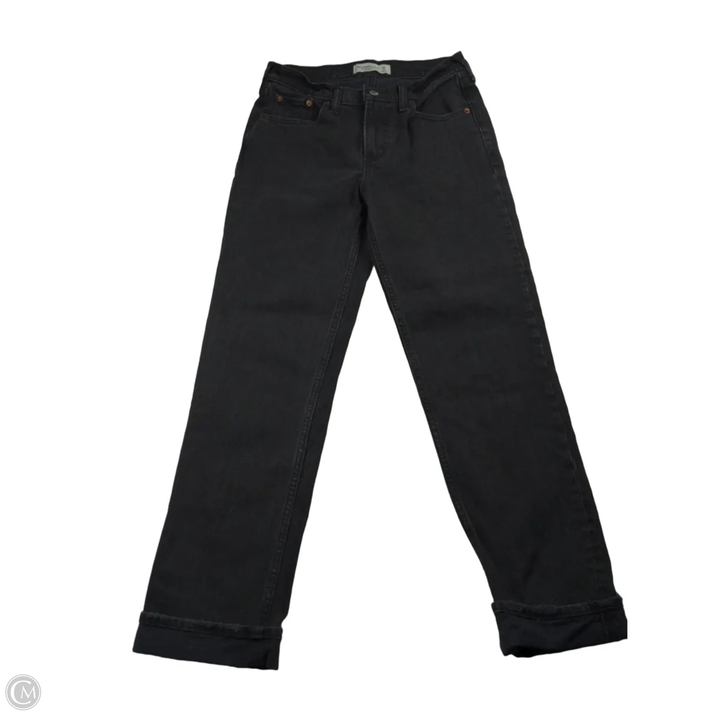 Jeans Straight By Abercrombie And Fitch In Black, Size: 26