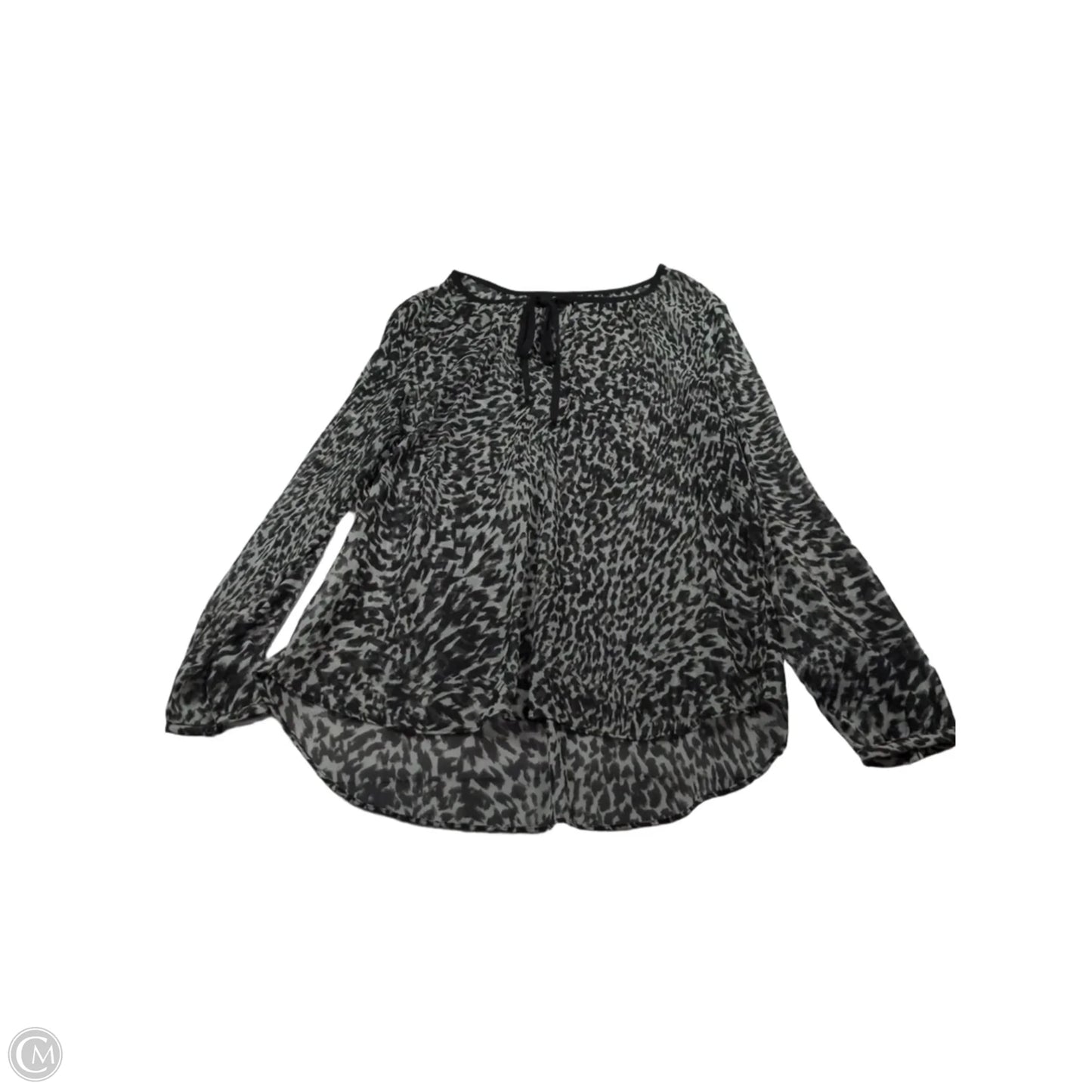 Top Long Sleeve By Ana In Black & White, Size: L