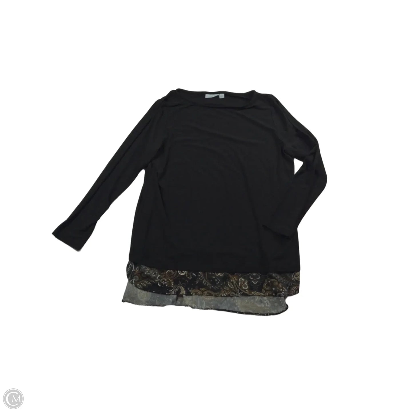 Top Long Sleeve By Susan Graver In Black, Size: L