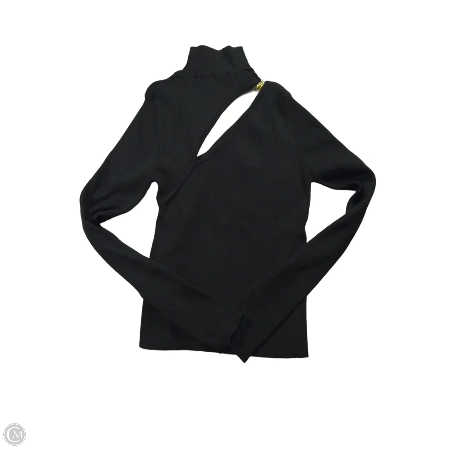 Top 3/4 Sleeve By Zara In Black & Gold, Size: M