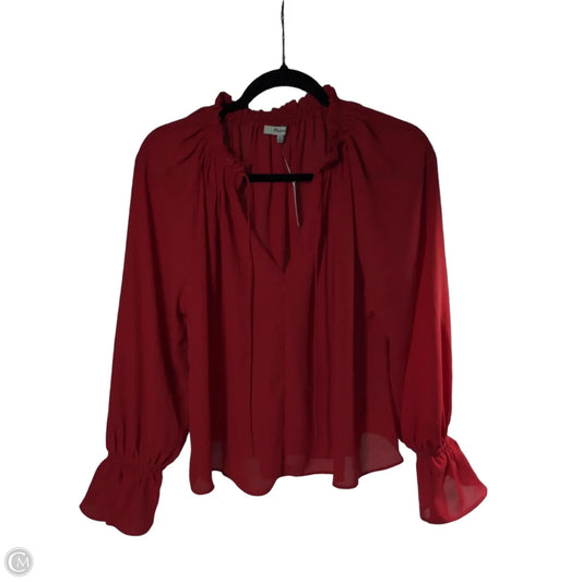 Blouse Long Sleeve By Madewell In Red, Size: Xs