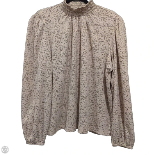 Blouse Long Sleeve By Loft In Cream, Size: L
