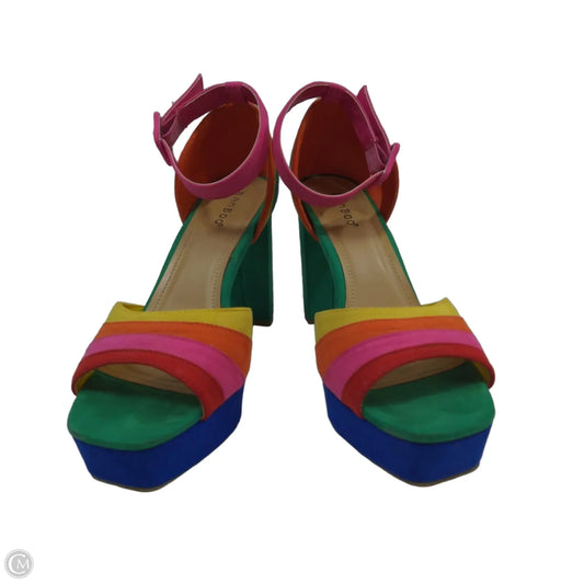 Shoes Heels Block By Bamboo In Rainbow Print, Size: 9