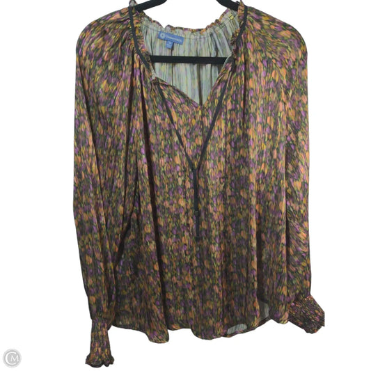 Blouse Long Sleeve By Democracy In Multi-colored, Size: 1x