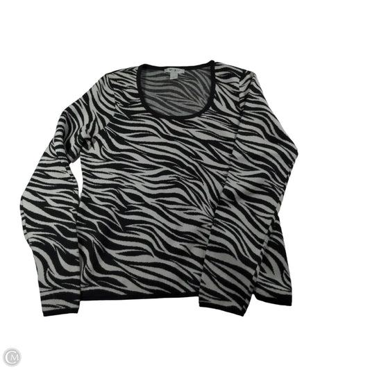 Sweater By Clothes Mentor In Zebra Print, Size: L