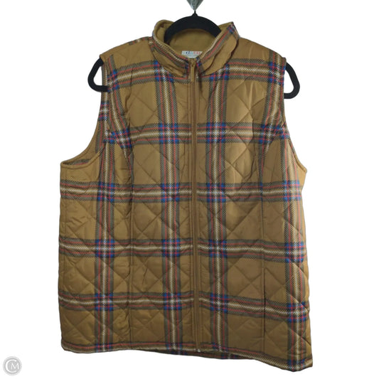 Vest Puffer & Quilted By D&co. In Plaid Pattern, Size: L