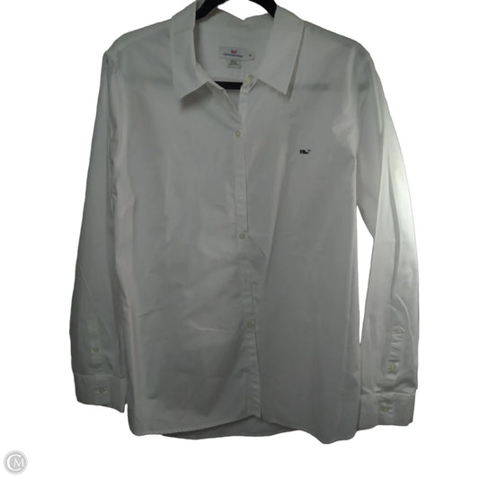 Top Long Sleeve By Vineyard Vines In White, Size: 16