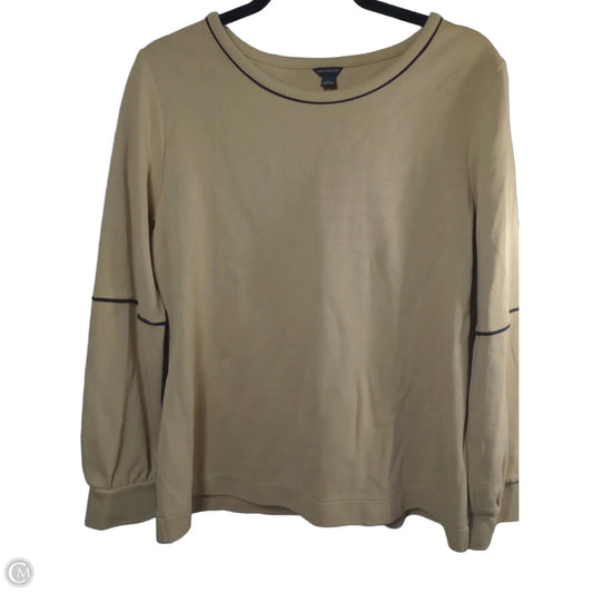 Top Long Sleeve By Ann Taylor In Beige, Size: L