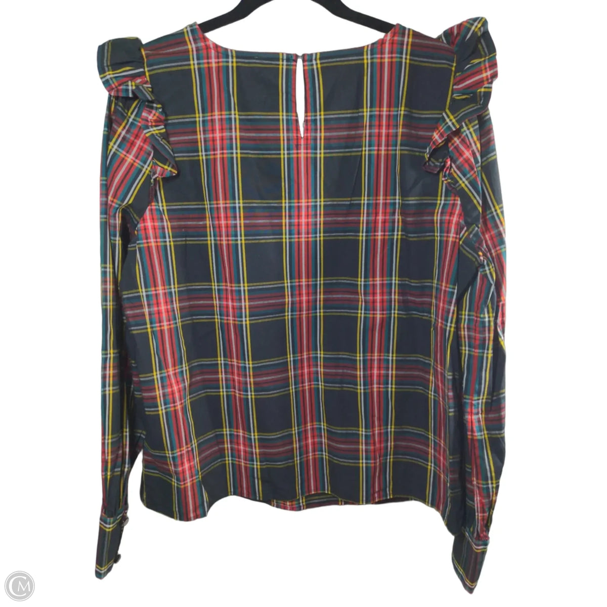 Top Long Sleeve By J. Crew In Plaid Pattern, Size: L