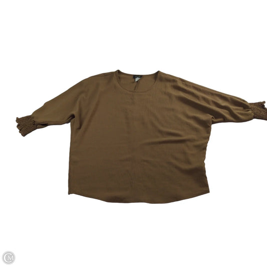 Blouse 3/4 Sleeve By Clothes Mentor In Brown, Size: S