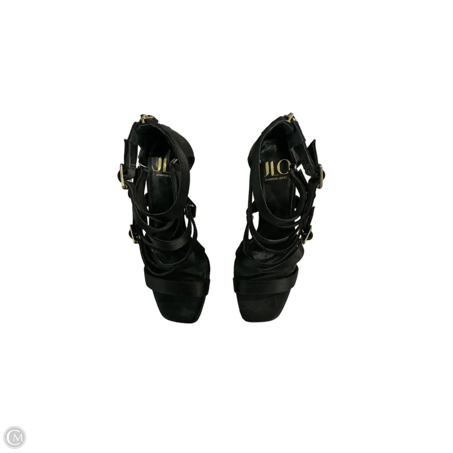 Shoes Heels Stiletto By Jennifer Lopez In Black & Gold, Size: 7.5
