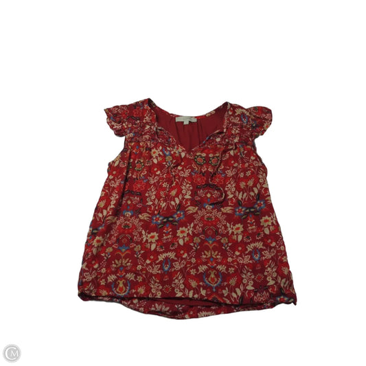Top Short Sleeve By Loft In Red, Size: M
