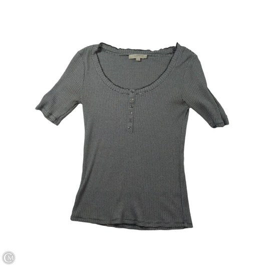Top 3/4 Sleeve By Loft In Black & White, Size: M