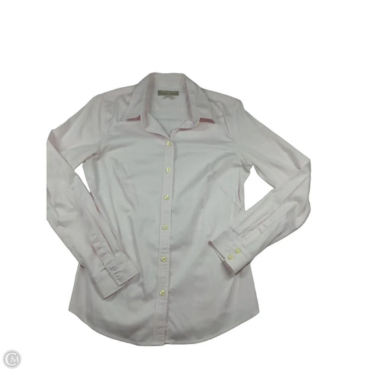 Blouse Long Sleeve By Banana Republic In Pink, Size: 8