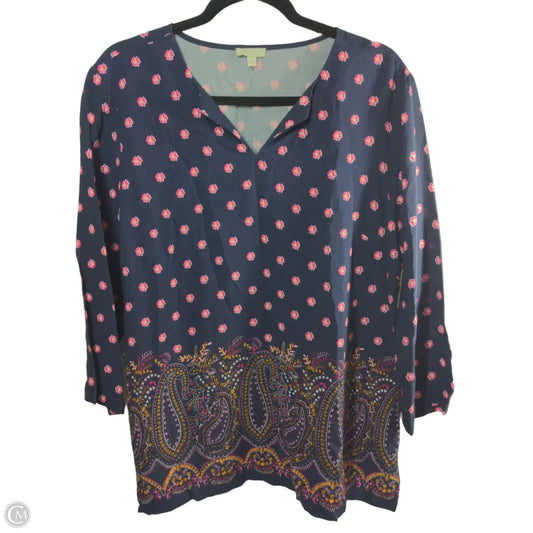Top Long Sleeve By Talbots In Multi-colored, Size: L