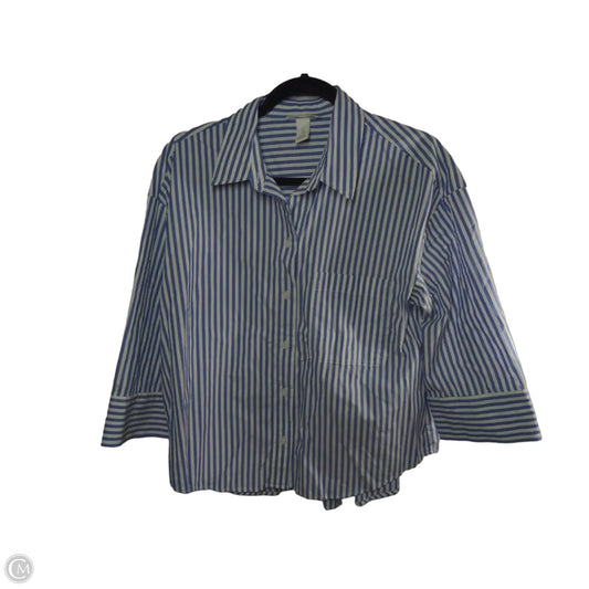 Top 3/4 Sleeve By H&m In Striped Pattern, Size: M