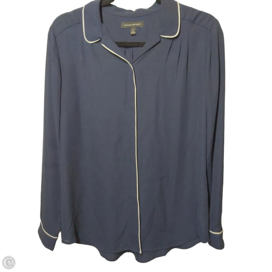 Top Long Sleeve By Banana Republic In Navy, Size: S