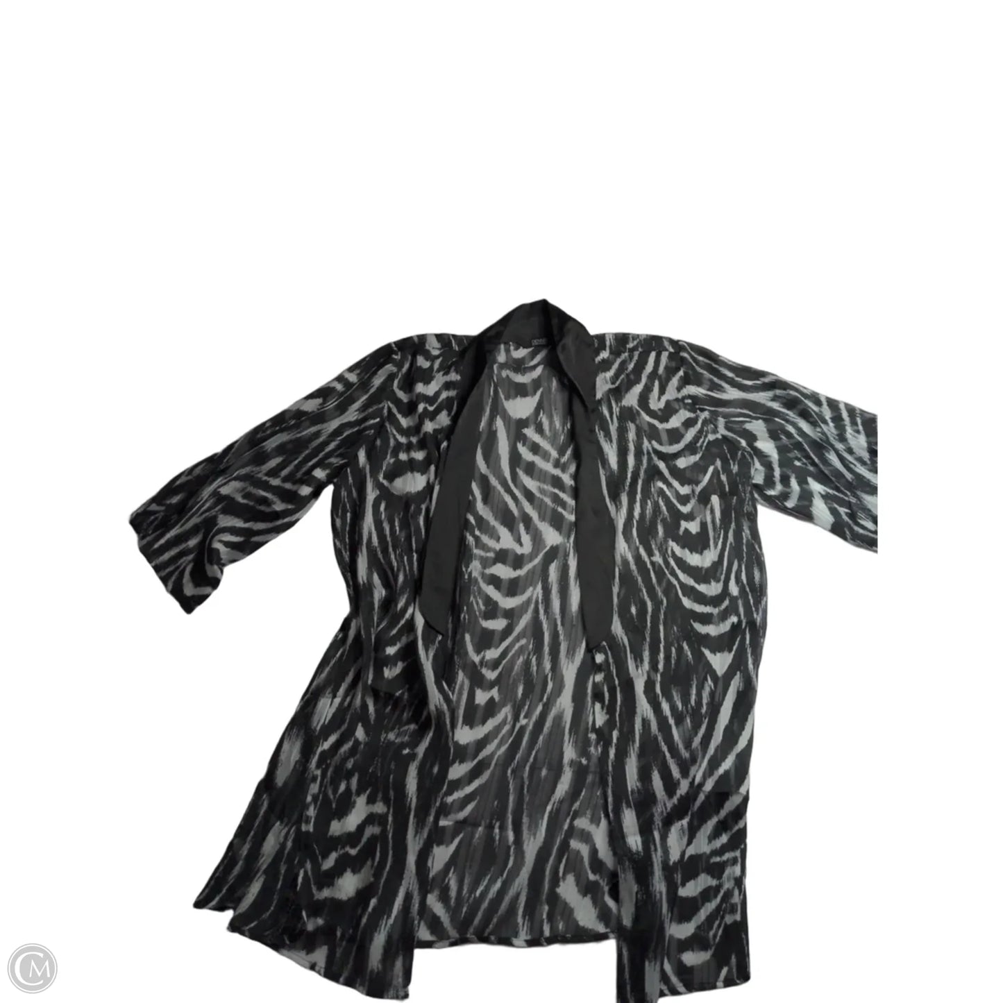 Kimono By Dennis Basso Qvc In Black & White, Size: L