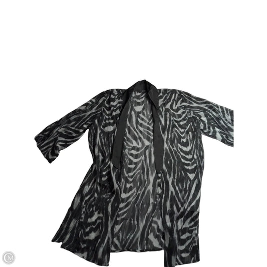 Kimono By Dennis Basso Qvc In Black & White, Size: L