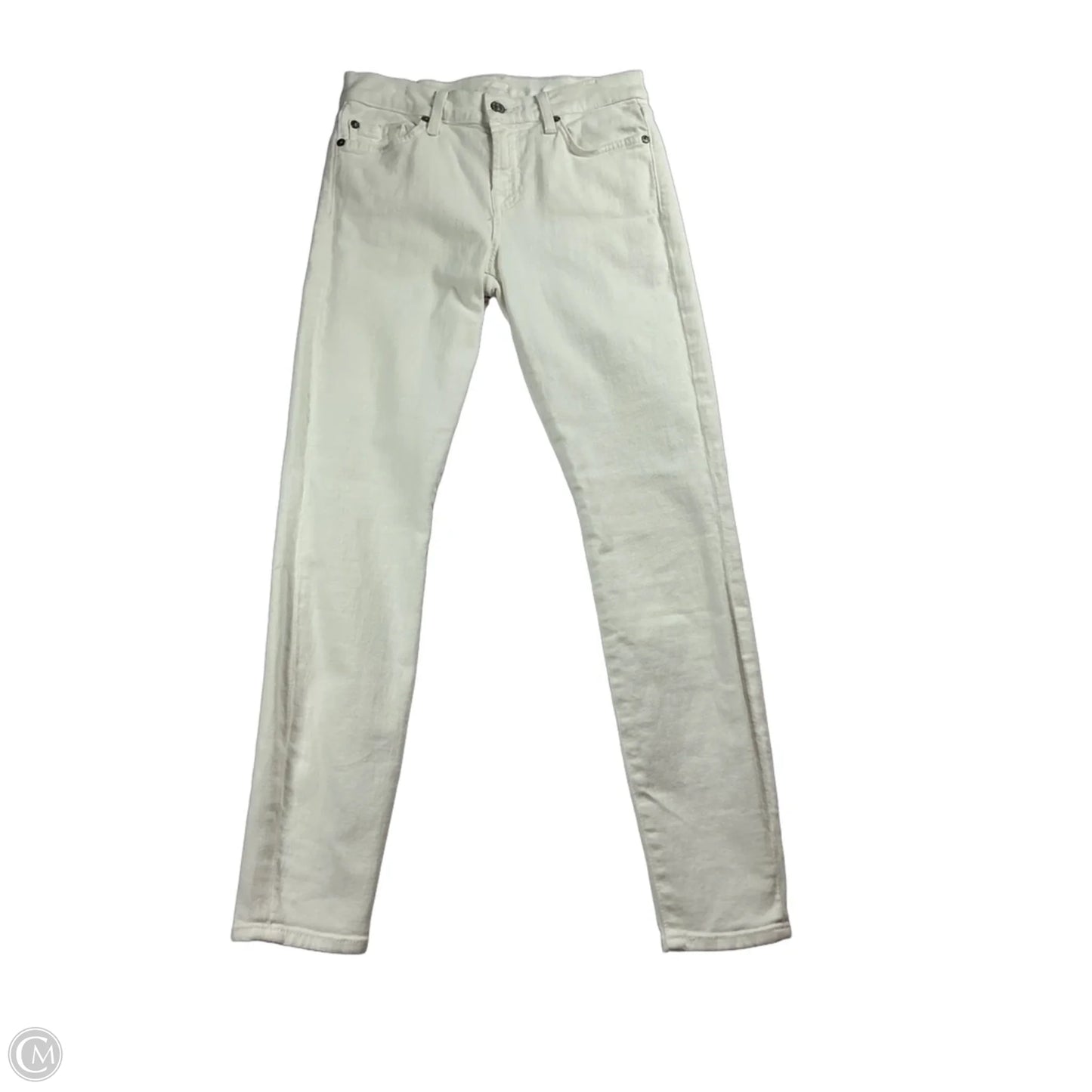 Jeans Skinny By 7 For All Mankind In White Denim, Size: 2